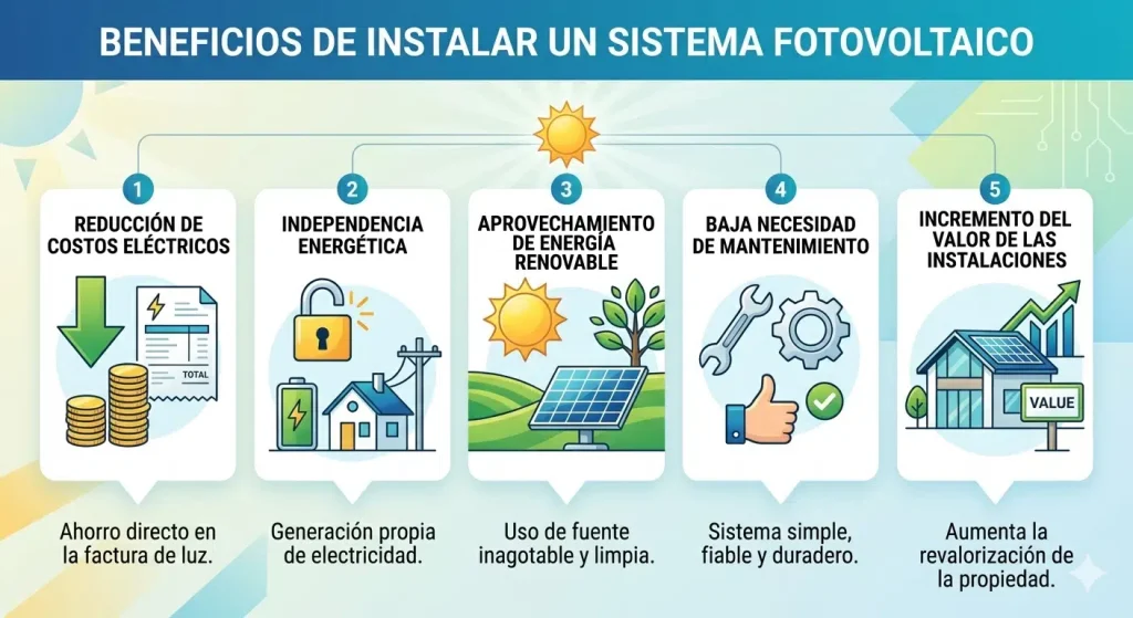 Beneficios de instalar un sistema fotovoltaico